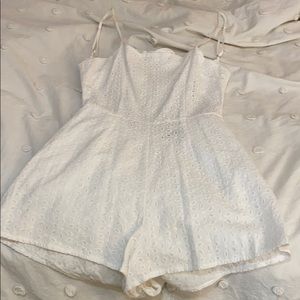 LF Mint Vanilla eyelet romper with tie back